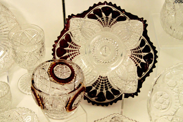 Near Cut patterns at National Museum of Cambridge Glass. Cambridge, OH.