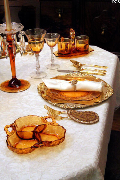 Cambridge place setting at National Museum of Cambridge Glass. Cambridge, OH.