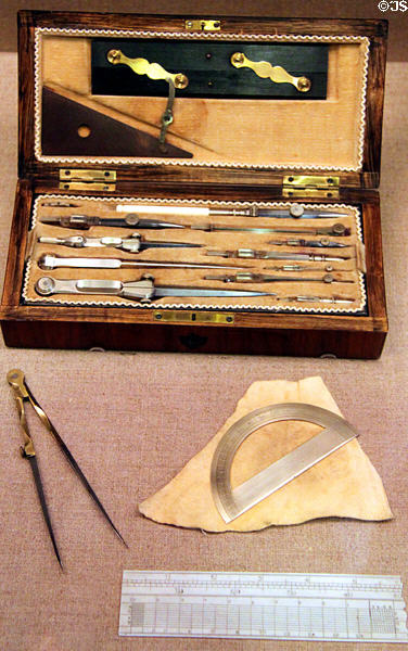 James A. Garfield's drafting set at Garfield NHS. Mentor, OH.