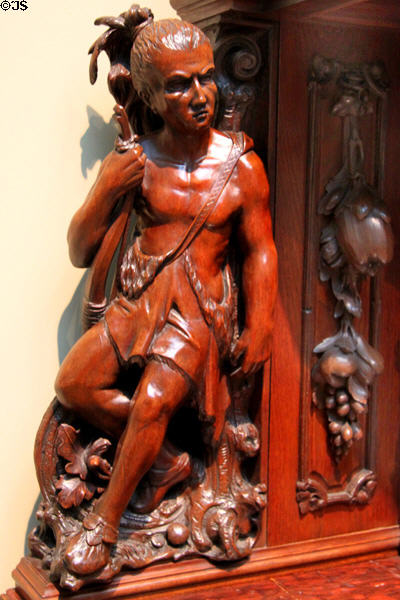 American sideboard carved Indian detail (c1855) attrib. to Joseph Alexis Bailly at Cleveland Museum of Art. Cleveland, OH.