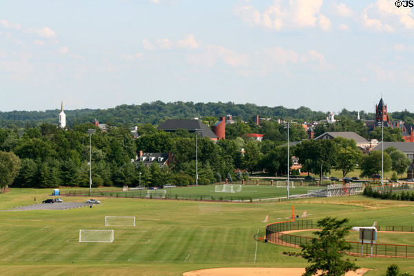 Culp's Hill & Gettysburg College seen from Oak Ridge at Gettysburg National Military Park. Gettysburg, PA.