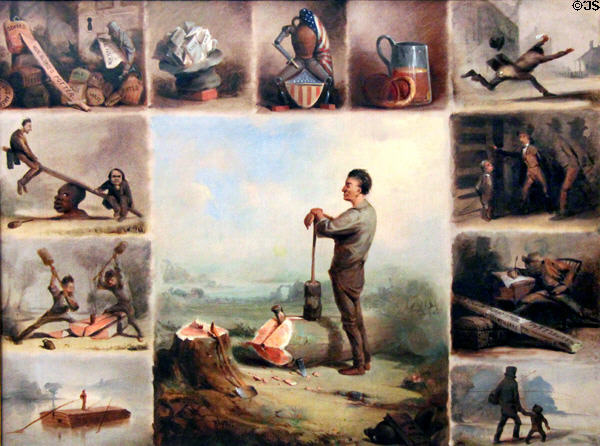 Abraham Lincoln, Rail Splitter painting (1860) by David Gilmour Blythe at Carnegie Museum of Art. Pittsburgh, PA.