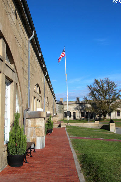 Restored former army buildings at Fort Adams. Newport, RI.