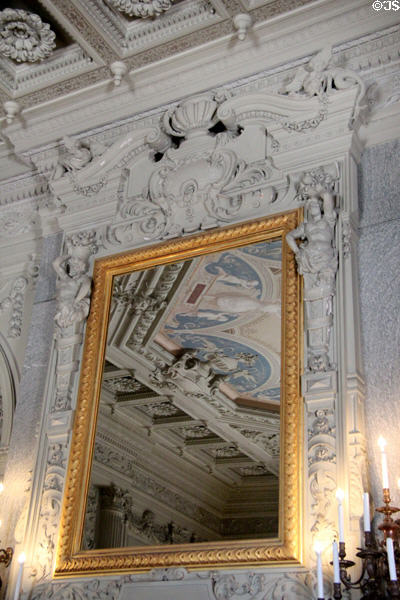 Late Renaissance style decoration around mirror in Morning Room at The Breakers. Newport, RI.