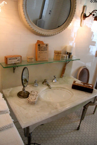 Marble bathroom sink at The Elms. Newport, RI.