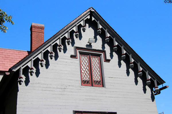 Gothic bargeboard of Kingscote. Newport, RI.