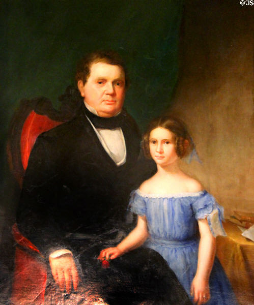 Portrait of father & daughter at Chateau-sur-Mer. Newport, RI.