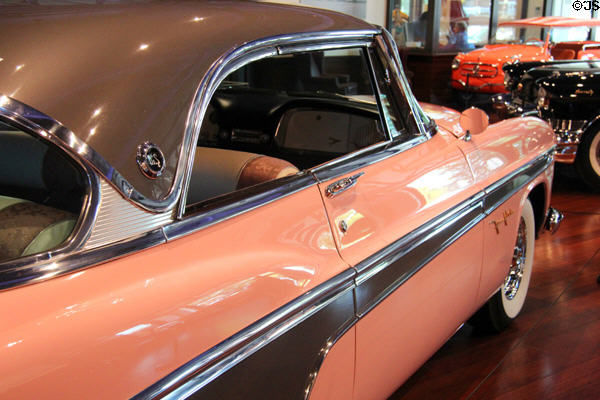 Roofline & door panels of DeSoto Fireflite Sportsman 2 Door Hardtop (1956) at Audrain Automobile Museum. Newport, RI.