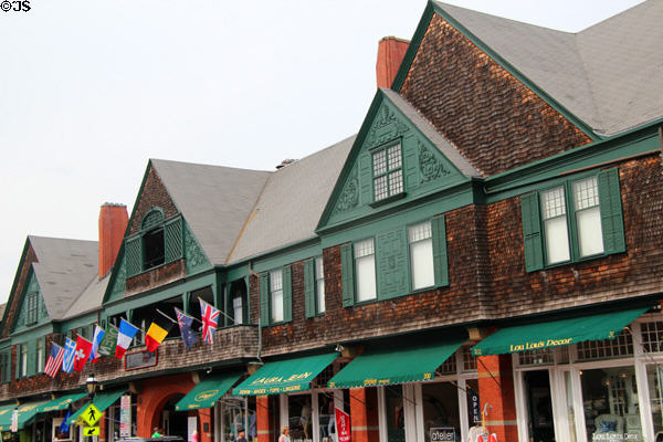 Newport Casino (1879) now Tennis Museum. Newport, RI. Style: Shingle style. Architect: McKim, Mead, and White.