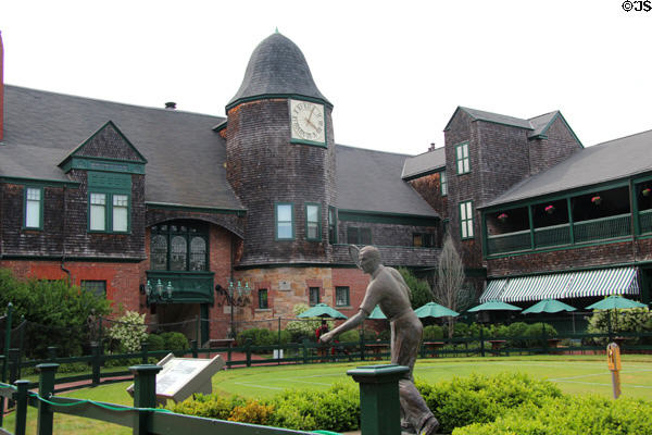 Newport Casino courtyard with clock tower. Newport, RI.