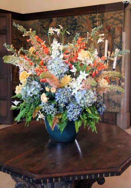 One of many flower arrangements at Rough Point. Newport, RI.