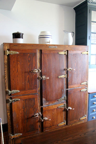Butler's pantry with refrigerator by Jewett Refrigerator Co. of Buffalo, NY at Rough Point. Newport, RI.
