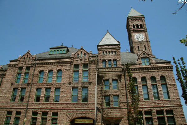Facade of Old Courthouse Museum. Sioux Falls, SD.