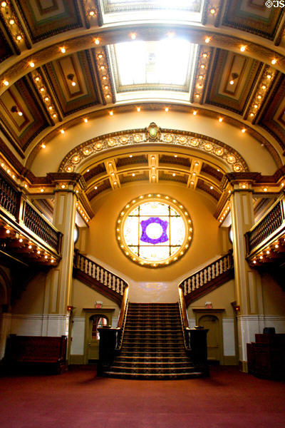 Southern Pacific Passenger Station interior staircase. San Antonio, TX.
