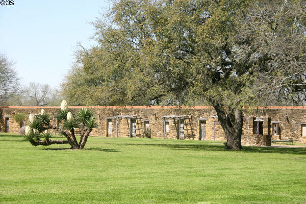 Mission San José outer walls containing houses for Indians. San Antonio, TX.