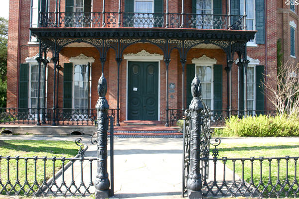 Ashton Villa iron fence with ears of corn motif. Galveston, TX.