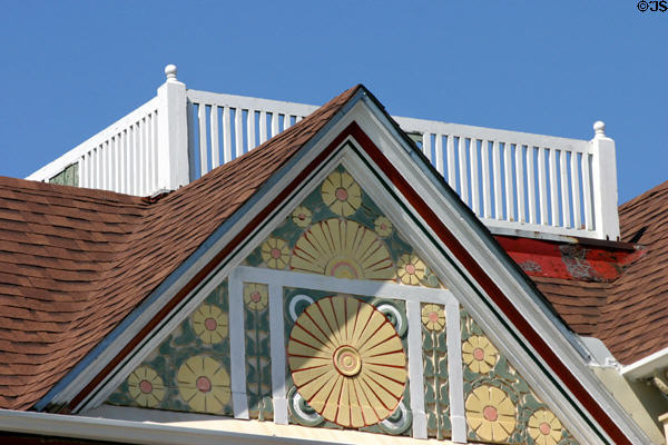 Frederick Beissner house gable design detail. Galveston, TX.