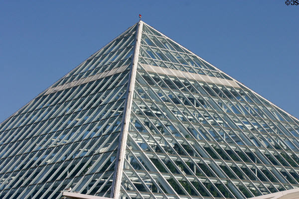 Moody Gardens, a ten story pyramid contains a rainforest. Galveston, TX.