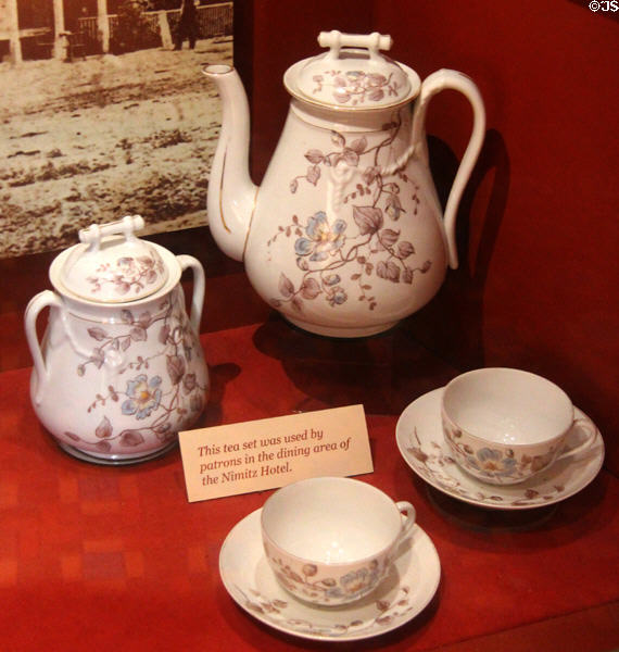 Hotel tea service at Admiral Nimitz Museum. Fredericksburg, TX.