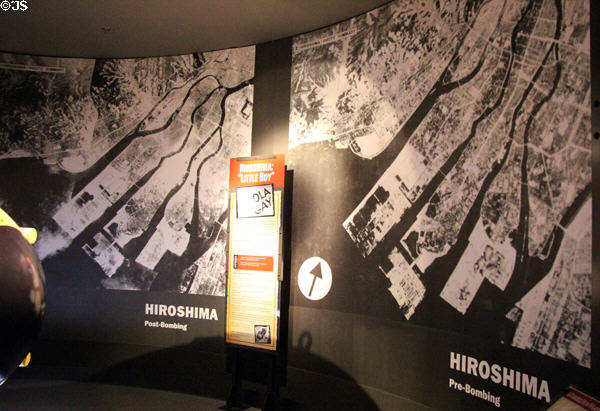 Pre-bombing aerial photos of Hiroshima at National Museum of the Pacific War. Fredericksburg, TX.
