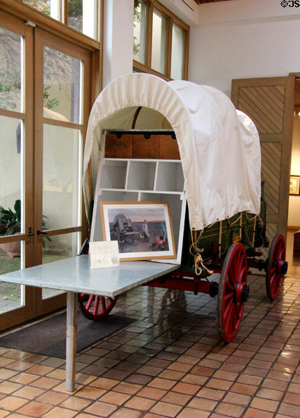 Chuck wagon on a Studebaker wagon model at Museum of Western Art. Kerrville, TX.