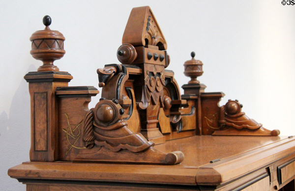 Decorative finials atop Wooton desk at Museum of Western Art. Kerrville, TX.