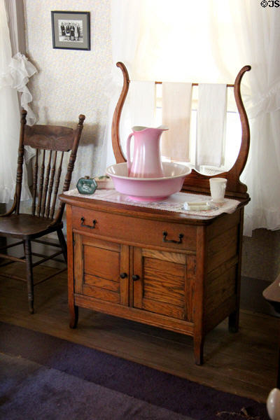 Basin, pitcher & washstand at LBJ Boyhood Home. Johnson City, TX.