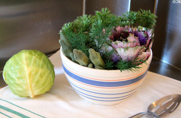 Cabbages in annular ceramic bowl at McFaddin-Ward House. Beaumont, TX.