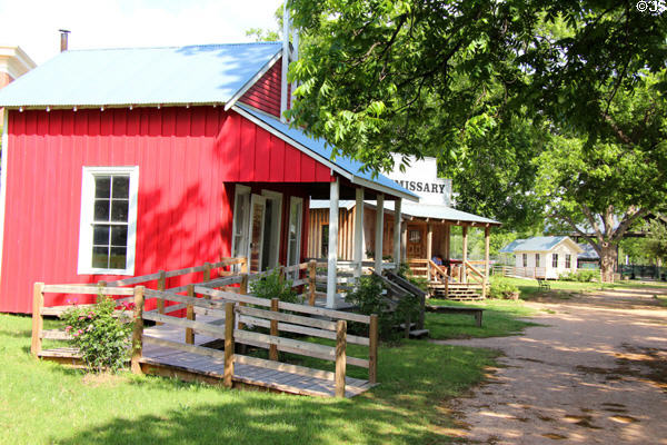 Heritage buildings moved to open-air historic village at Mayborn Museum. Waco, TX.