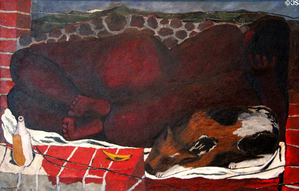Nude painting (1931) by Rufino Tamayo at Dallas Museum of Art. Dallas, TX.