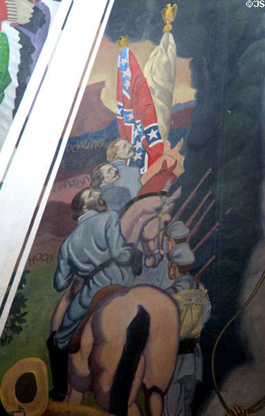 Confederacy story on Texas History mural in Great Hall of State at Fair Park. Dallas, TX.