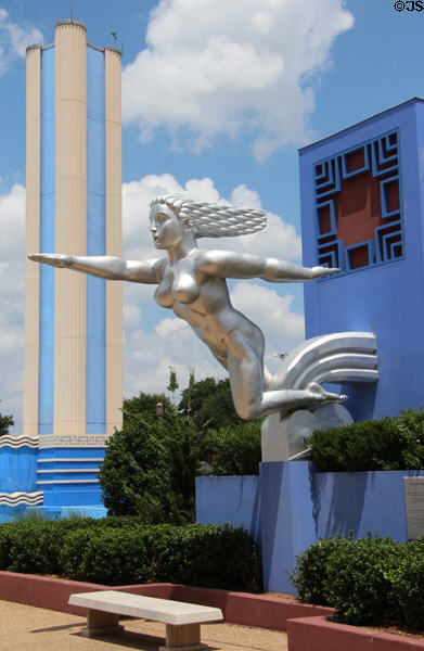 Replica of Contralto Art Deco statue (1936) by Lawrence Tenney Stevens on Texas Centennial Exposition Esplanade at Fair Park. Dallas, TX.