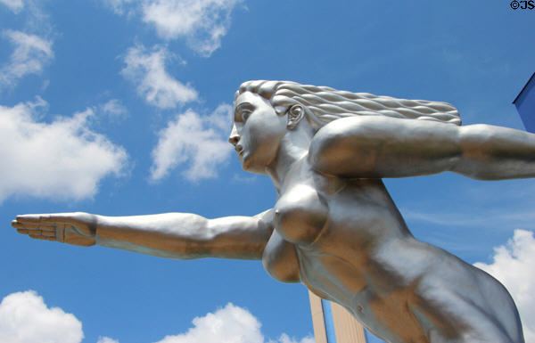 Replica of Contralto Art Deco statue (1936) by Lawrence Tenney Stevens on Texas Centennial Exposition Esplanade at Fair Park. Dallas, TX.