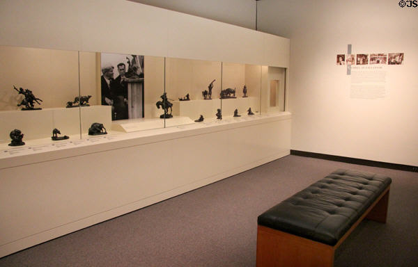 Collection of small bronze statues by Charles Marion Russell at Amon Carter Museum of American Art. Fort Worth, TX.