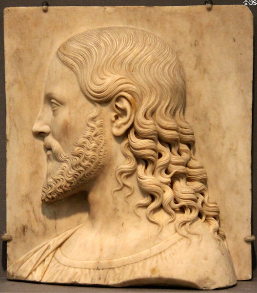 Christ the Redeemer marble relief (c1500-20) by Tullio Lombardo at Kimbell Art Museum. Fort Worth, TX.