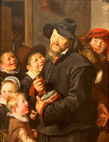 Rommel-Pot Player painting (c1618-22) by Frans Hals at Kimbell Art Museum. Fort Worth, TX.