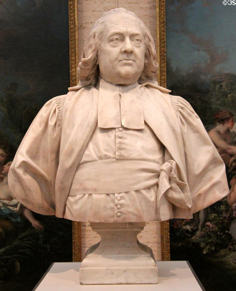 Marble portrait bust of Aymard-Jean de Nicolay, First President of the Chambre des Comptes (1779) by Jean-Antoine Houdon at Kimbell Art Museum. Fort Worth, TX.