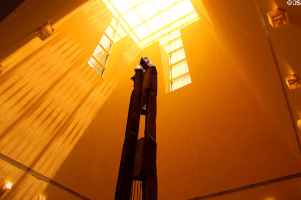 Skylight & 9/11 World Trade Center girder tribute at Fort Worth Museum of Science & History. Fort Worth, TX.