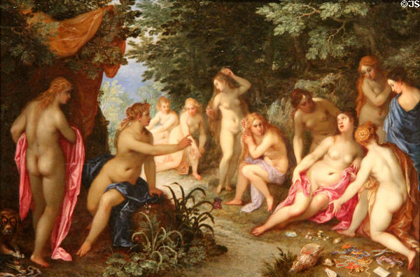 Diana & Callisto painting (c1605-8) by Jan Brueghel Elder & Hendrick van Balen from Antwerp at Blanton Museum of Art. Austin, TX.