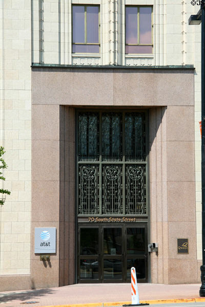 Art Deco entrance grill to Mountain States Telephone & Telegraph Company, now Qwest / AT&T building. Salt Lake City, UT.