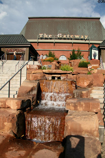 Garden waterfall at the Gateway. Salt Lake City, UT.