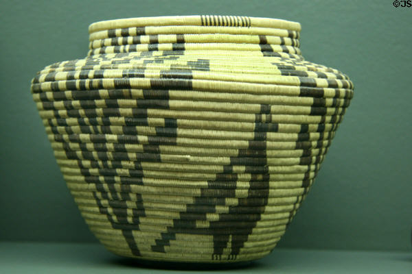 Panamint Great Basin Indian coiled basket (early 1900s) at Utah Museum of Natural History. Salt Lake City, UT.