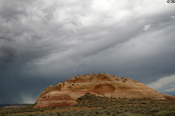 Striated mound north of Monticello along Highway US191 south of Moab. UT.