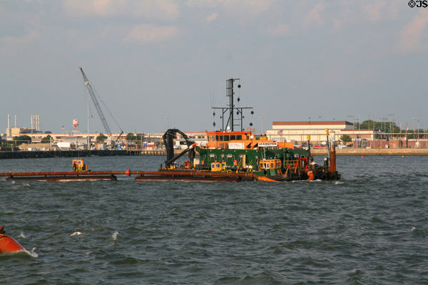 Dredging operation in Norfolk harbor. Norfolk, VA.