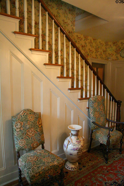 Hall stairs of Ash Lawn-Highland. Charlotttesville, VA.