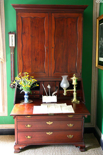 Dropfront desk in study at Ash Lawn-Highland. Charlotttesville, VA.
