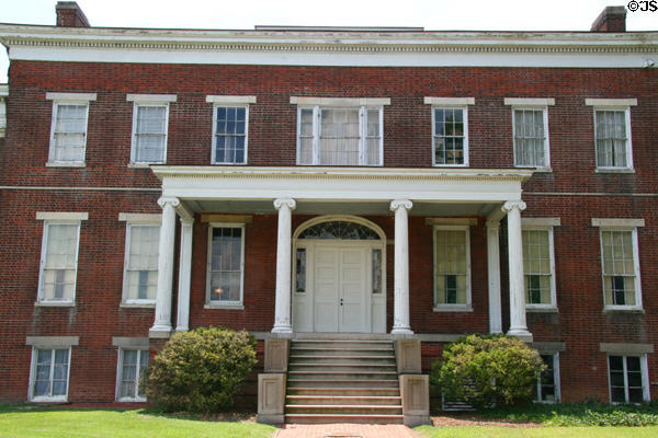 Facade of Centre Hill a mansion visited by Lincoln & Taft. Petersburg, VA.