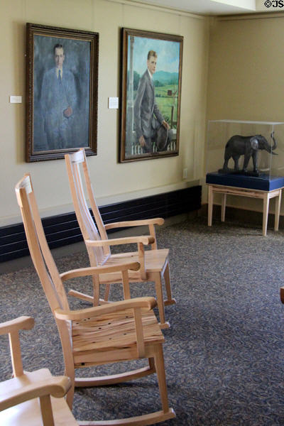 Lobby in visitor center at President Calvin Coolidge State Historic Park. Plymouth Notch, VT.