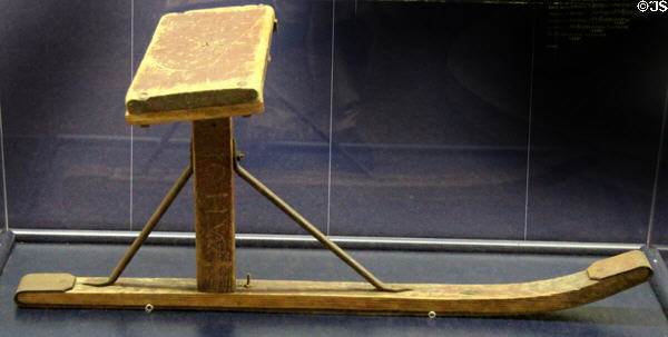 Jack jumper snow sliding sled (c1885) at President Calvin Coolidge State Historic Park. Plymouth Notch, VT.