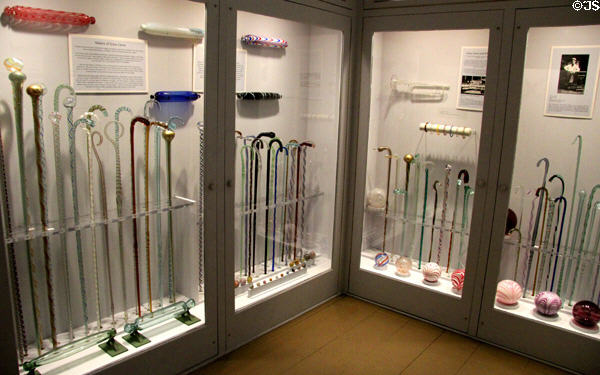 Glass cane collection at Shelburne Museum. Shelburne, VT.